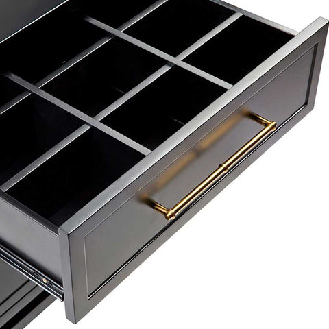 Pearl 60x66cm Bedside Table - Black
