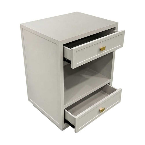Logan 50x65cm Bedside Table - Grey