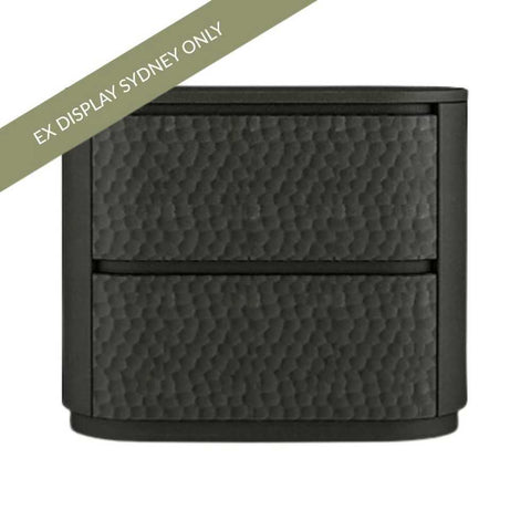 Mikki 75x65cm Bedside Table - Large Black - OUTLET NSW