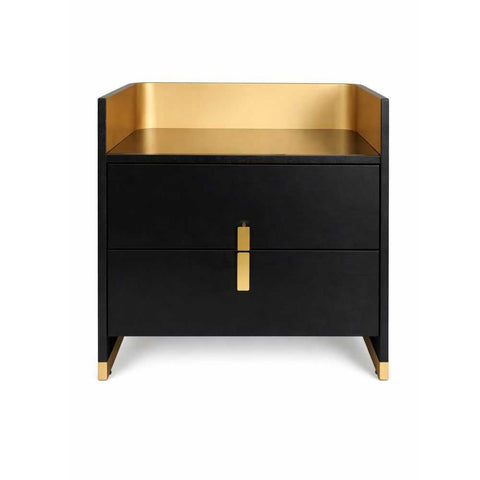 Valerie 55x60cm Bedside Table - Small Black - OUTLET NSW