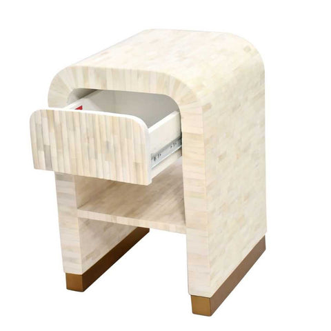 Makayla 40x60cm Bedside Table - Ivory - Bedside Tables - Eleganté