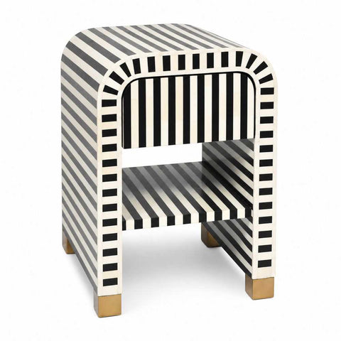 Makayla 40x60cm Bedside Table - Black - Bedside Tables - Eleganté