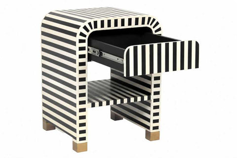 Makayla 40x60cm Bedside Table - Black - Bedside Tables - Eleganté