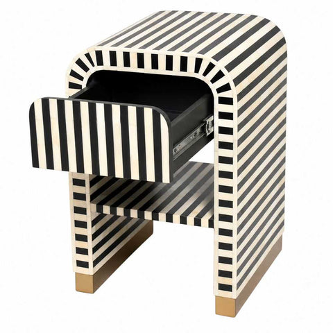 Makayla 40x60cm Bedside Table - Black - Bedside Tables - Eleganté