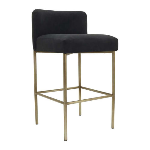 Leon Kitchen Stool - Black Vegan Leather - Kitchen and Bar Stools - Eleganté