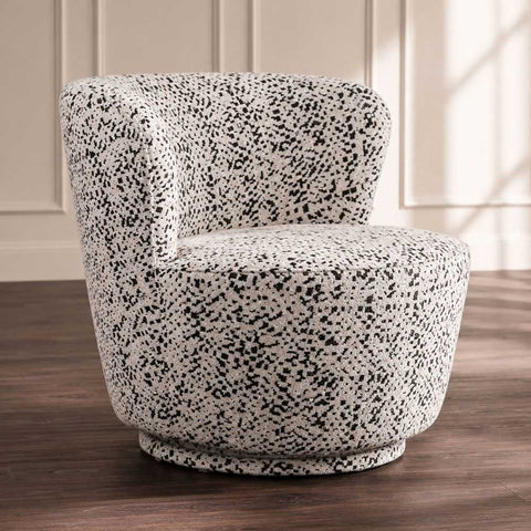 Alberta Swivel Chair - Charcoal Jacquard - Occasional Chairs - Eleganté