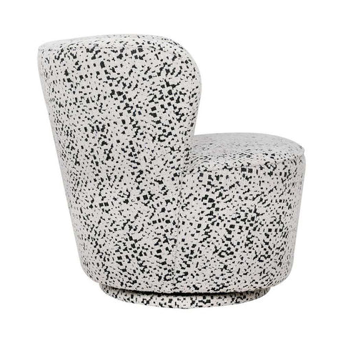 Alberta Swivel Chair - Charcoal Jacquard - Occasional Chairs - Eleganté