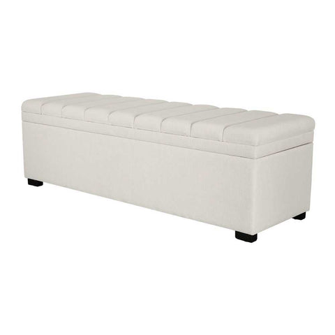 Soho Storage Bench Ottoman - Ecru - Ottomans and Stools - Eleganté