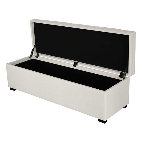 Soho Storage Bench Ottoman - Ecru - Ottomans and Stools - Eleganté
