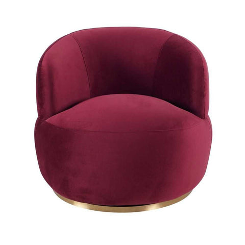 Tubby Swivel Arm Chair - Mulberry Velvet - Occasional Chairs - Eleganté
