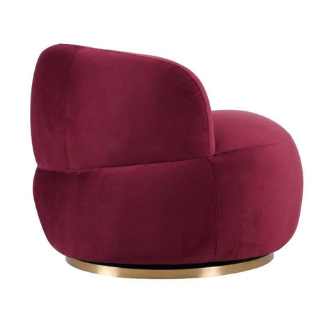 Tubby Swivel Arm Chair - Mulberry Velvet - Occasional Chairs - Eleganté