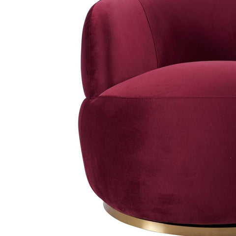 Tubby Swivel Arm Chair - Mulberry Velvet - Occasional Chairs - Eleganté