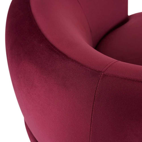 Tubby Swivel Arm Chair - Mulberry Velvet - Occasional Chairs - Eleganté