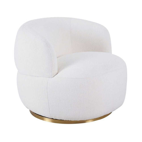 Tubby Swivel Arm Chair - Ecru - Occasional Chairs - Eleganté