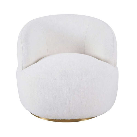 Tubby Swivel Arm Chair - Ecru - Occasional Chairs - Eleganté