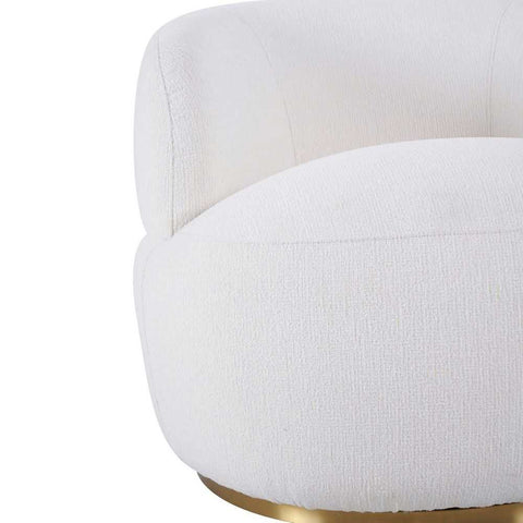 Tubby Swivel Arm Chair - Ecru - Occasional Chairs - Eleganté