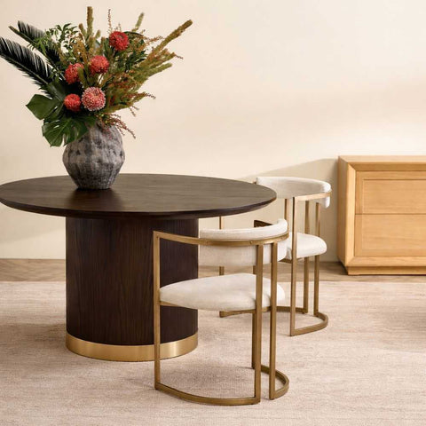 Eli Round Dining Table - 1.2m Smoked Oak - Dining Tables - Eleganté