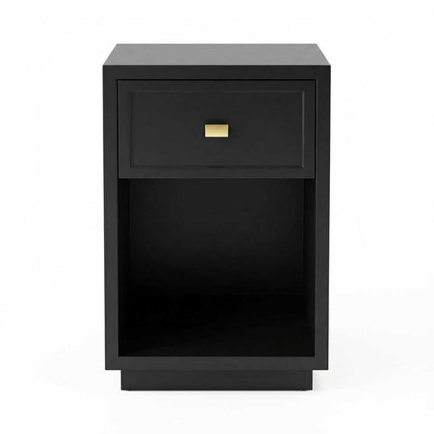 Logan 40x60cm Bedside Table - Black - Bedside Tables - Eleganté