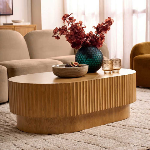 Avery Oval Coffee Table - Natural Oak - Coffee Tables - Eleganté