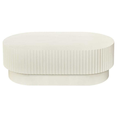 Avery Oval Coffee Table - Ivory - Coffee Tables - Eleganté