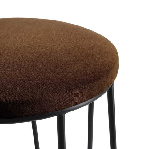 Aiden Black Steel Kitchen Stool - Dark Chocolate Velvet - Kitchen and Bar Stools - Eleganté