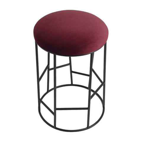 Aiden Black Steel Kitchen Stool - Mulberry Velvet - Kitchen and Bar Stools - Eleganté