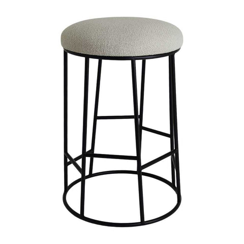 Aiden Black Steel Kitchen Stool - Speckle Ecru - OUTLET NSW - Aiden Black Steel Kitchen Stool - Speckle Ecru - OUTLET NSW - Eleganté