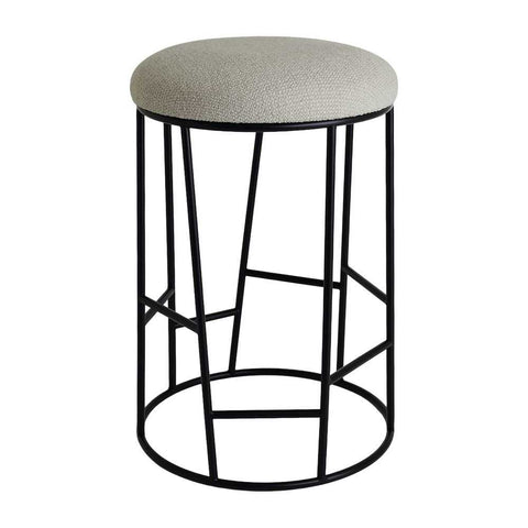 Aiden Black Steel Kitchen Stool - Speckle Ecru - OUTLET NSW - Aiden Black Steel Kitchen Stool - Speckle Ecru - OUTLET NSW - Eleganté