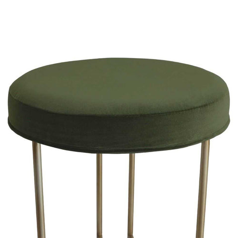 Blackley Gold Iron Kitchen Stool - Moss Velvet - Kitchen and Bar Stools - Eleganté