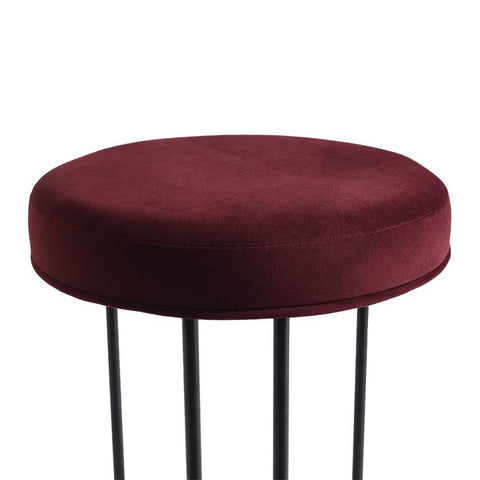 Blackley Black Iron Kitchen Stool - Mulberry Velvet - Kitchen and Bar Stools - Eleganté