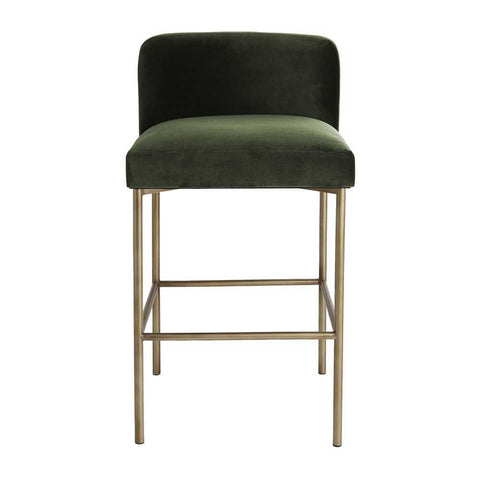 Leon Kitchen Stool - Moss Velvet - Kitchen and Bar Stools - Eleganté