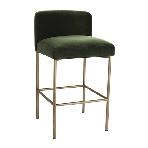 Leon Kitchen Stool - Moss Velvet - Kitchen and Bar Stools - Eleganté