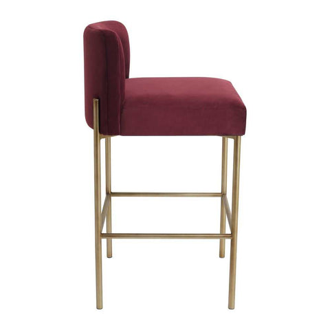 Leon Kitchen Stool - Mulberry Velvet - Kitchen and Bar Stools - Eleganté
