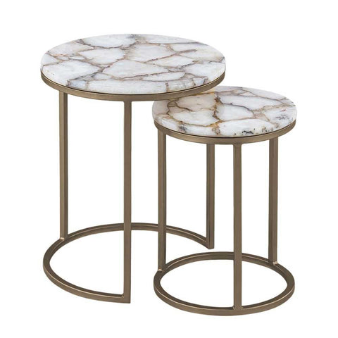 Violet Agate Nesting Side Tables - Side Tables - Eleganté