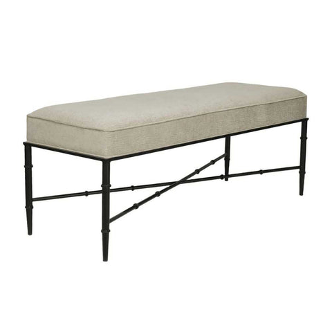 Hacienda Black Iron Bench Ottoman - Wheat - Ottomans and Stools - Eleganté