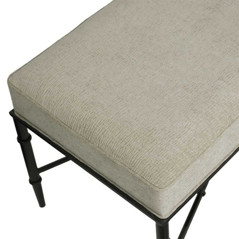 Hacienda Black Iron Bench Ottoman - Wheat - Ottomans and Stools - Eleganté