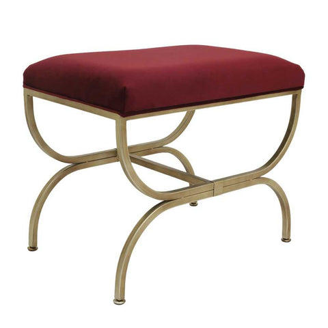 Novak Antique Gold Iron Stool - Mulberry Velvet - OUTLET NSW - Novak Antique Gold Iron Stool - Mulberry Velvet - OUTLET NSW - Eleganté