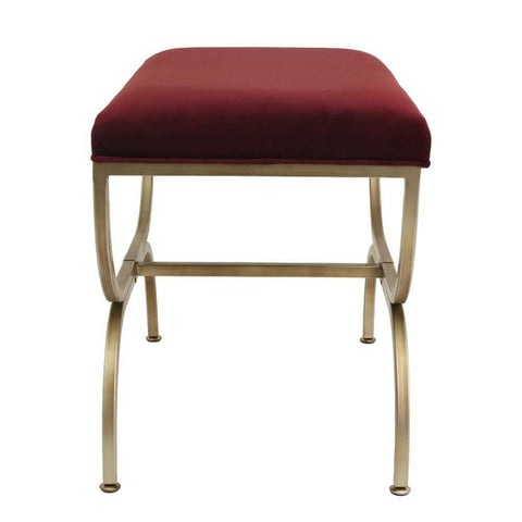 Novak Antique Gold Iron Stool - Mulberry Velvet - OUTLET NSW - Novak Antique Gold Iron Stool - Mulberry Velvet - OUTLET NSW - Eleganté