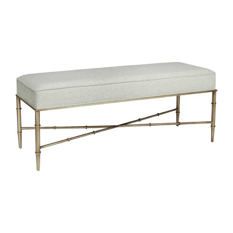Hacienda Antique Gold Iron Bench Ottoman - Speckle Ecru - Ottomans and Stools - Eleganté