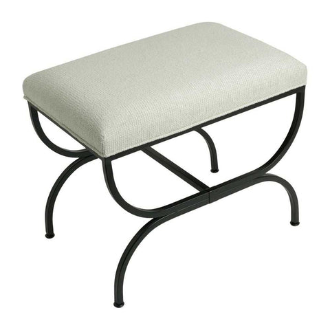Novak Black Iron Stool - Speckle Ecru - Ottomans and Stools - Eleganté