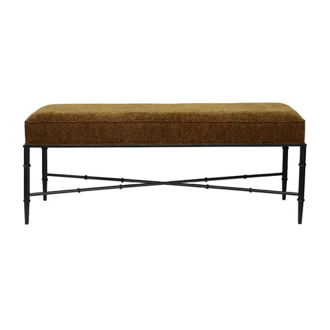Hacienda Black Iron Bench Ottoman - Butterscotch - Ottomans and Stools - Eleganté