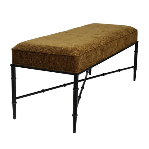 Hacienda Black Iron Bench Ottoman - Butterscotch - Ottomans and Stools - Eleganté