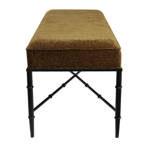 Hacienda Black Iron Bench Ottoman - Butterscotch - Ottomans and Stools - Eleganté