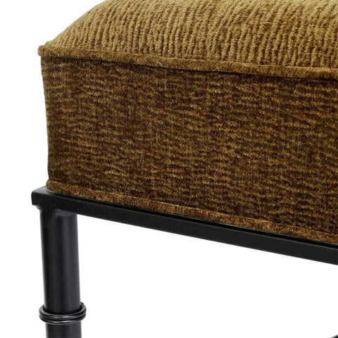 Hacienda Black Iron Bench Ottoman - Butterscotch - Ottomans and Stools - Eleganté
