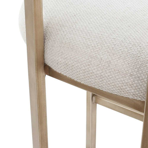 Dino Dining Chair with Upholstered Arms - Natural Linen - Dining Chairs - Eleganté