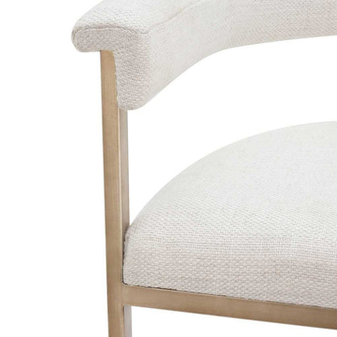 Dino Dining Chair with Upholstered Arms - Natural Linen - Dining Chairs - Eleganté