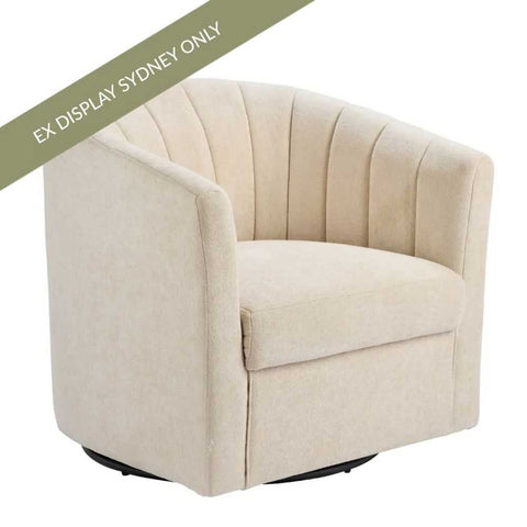Cadman Swivel Arm Chair - Fawn Chenille - OUTLET NSW - Cadman Swivel Arm Chair - Fawn Chenille - OUTLET NSW - Eleganté