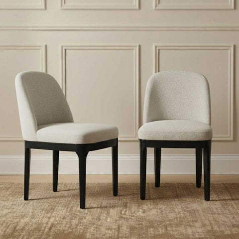 Jamie Black Dining Chair Set of 2 - Natural - Dining Chairs - Eleganté