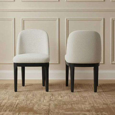 Jamie Black Dining Chair Set of 2 - Natural - Dining Chairs - Eleganté