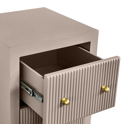 Ariana 40x65cm Bedside Table - Taupe - Bedside Tables - Eleganté